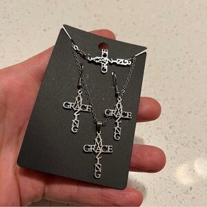 “ Amazing Grace” stainless steel jewelry Set - necklace, earrings, bracelet